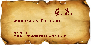 Gyuricsek Mariann névjegykártya