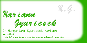 mariann gyuricsek business card